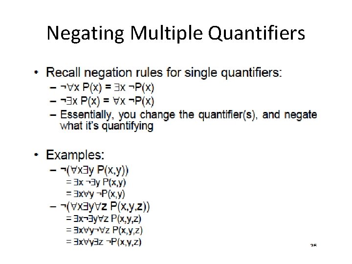 Negating Multiple Quantifiers 