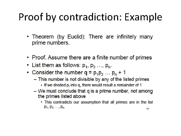 Proof by contradiction: Example 