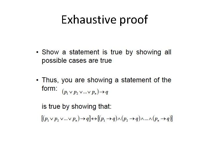 Exhaustive proof 