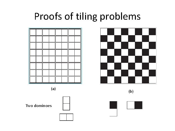 Proofs of tiling problems (a) Two dominoes (b) 