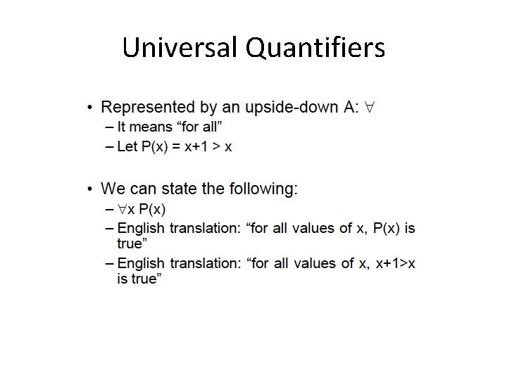 Universal Quantifiers 