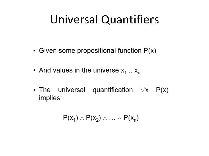 Universal Quantifiers 