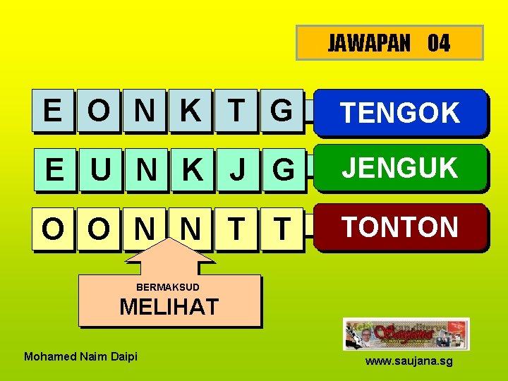 JAWAPAN 04 E O N K T G TENGOK E U N K J