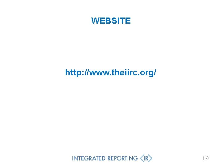 WEBSITE http: //www. theiirc. org/ 19 