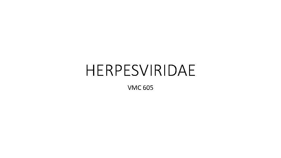 HERPESVIRIDAE VMC 605 