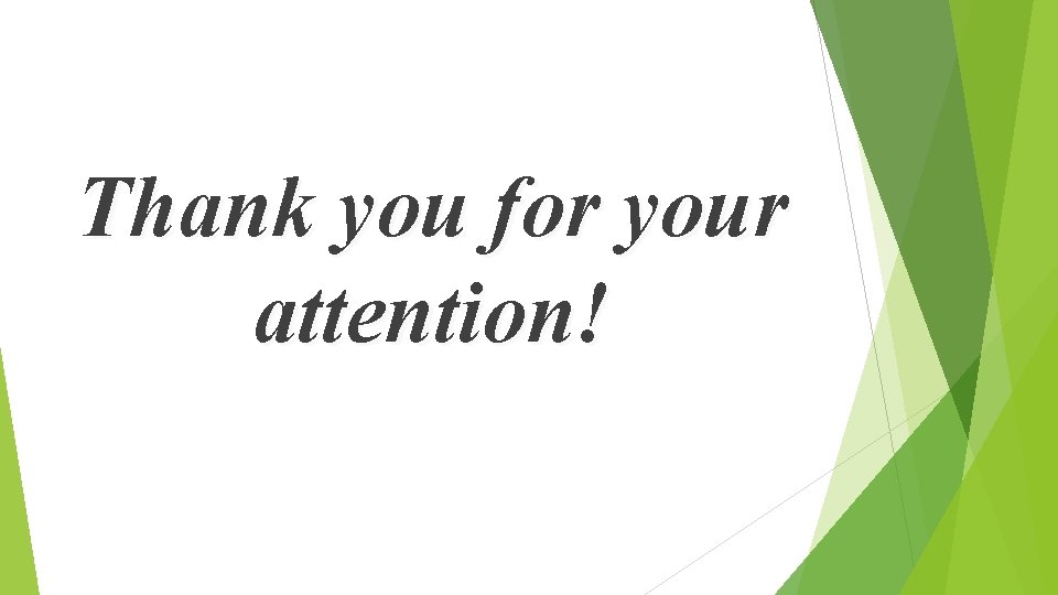 Thank you for your attention! Thank you for your attention!