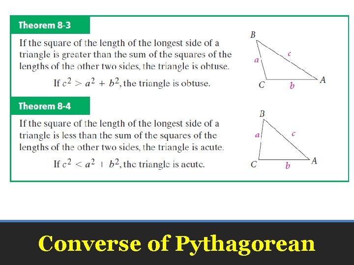 Converse of Pythagorean 