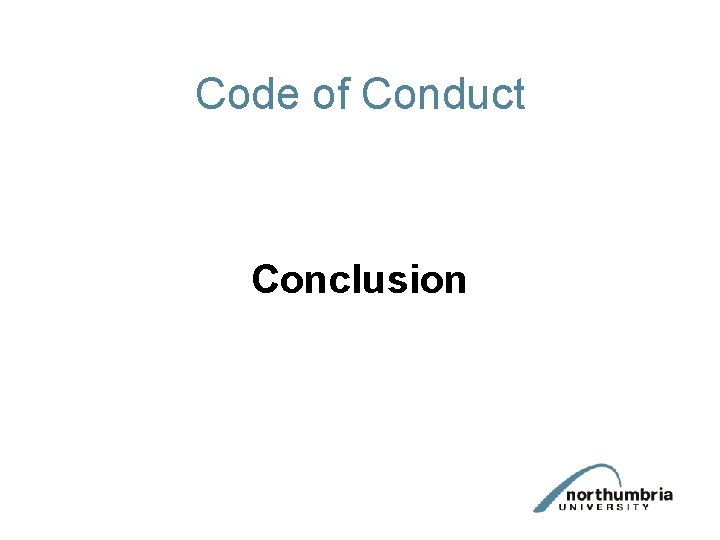 Code of Conduct Conclusion 