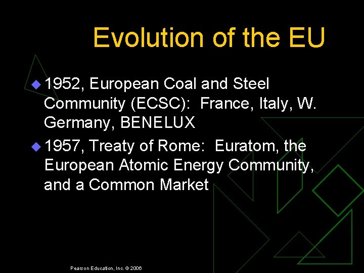 Evolution of the EU u 1952, European Coal and Steel Community (ECSC): France, Italy,