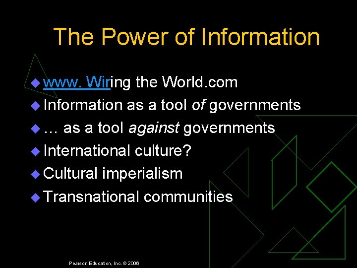 The Power of Information u www. Wiring the World. com u Information as a