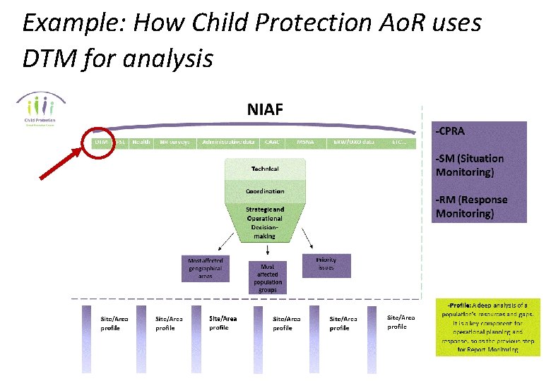 Example: How Child Protection Ao. R uses DTM for analysis Example: How Child Protection Ao. R uses DTM for analysis