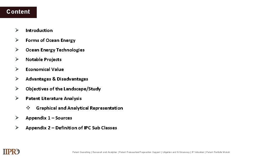 Content Introduction Forms of Ocean Energy Technologies Notable Projects Economical Value Advantages & Disadvantages