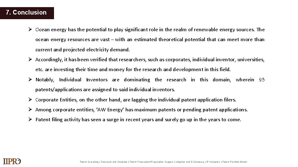 7. Conclusion Ocean energy has the potential to play significant role in the realm