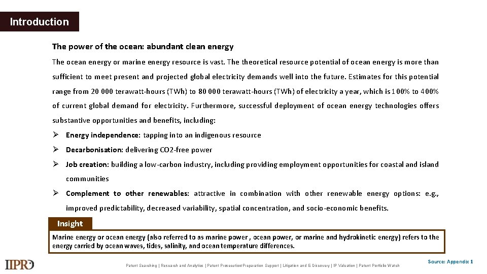 Introduction The power of the ocean: abundant clean energy The ocean energy or marine