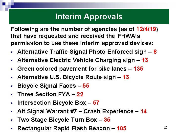 Interim Approvals Following are the number of agencies (as of 12/4/19) that have requested