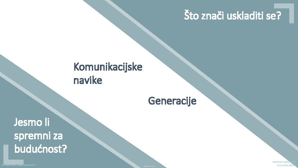 Što znači uskladiti se? Komunikacijske navike Generacije Jesmo li spremni za budućnost? Hrvatski dani
