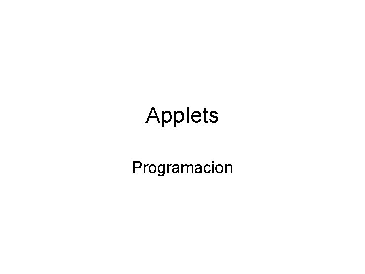 Applets Programacion 