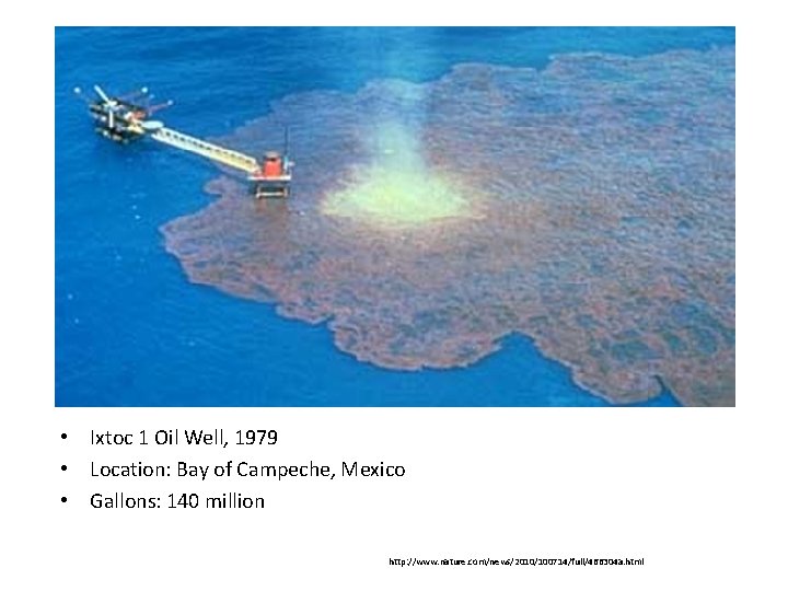  • Ixtoc 1 Oil Well, 1979 • Location: Bay of Campeche, Mexico •