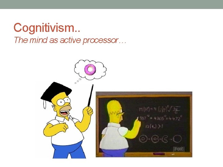 Cognitivism. . The mind as active processor… 