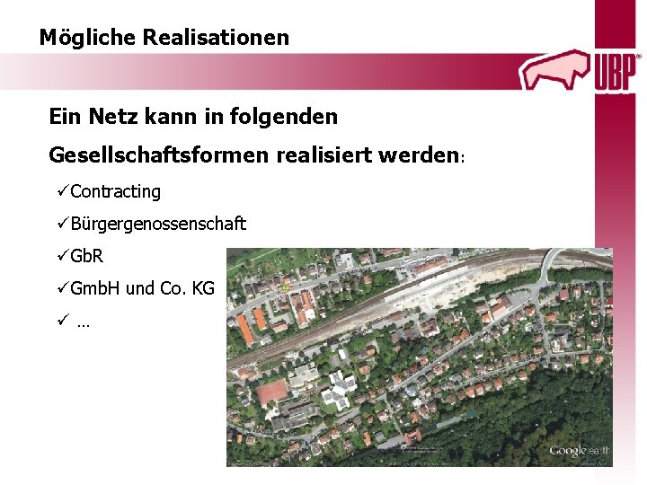 Mögliche Realisationen Ein Netz kann in folgenden Gesellschaftsformen realisiert werden: üContracting üBürgergenossenschaft üGb. R