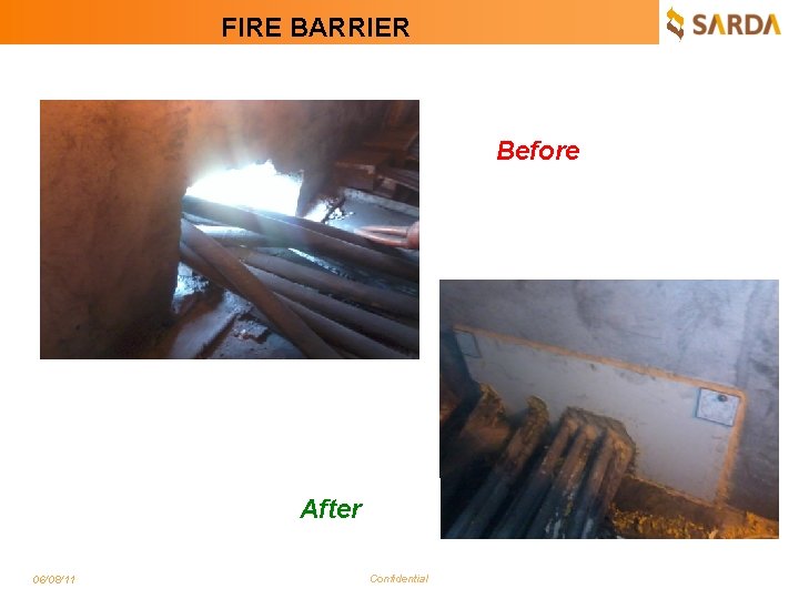 FIRE BARRIER Before After 06/08/11 Confidential 