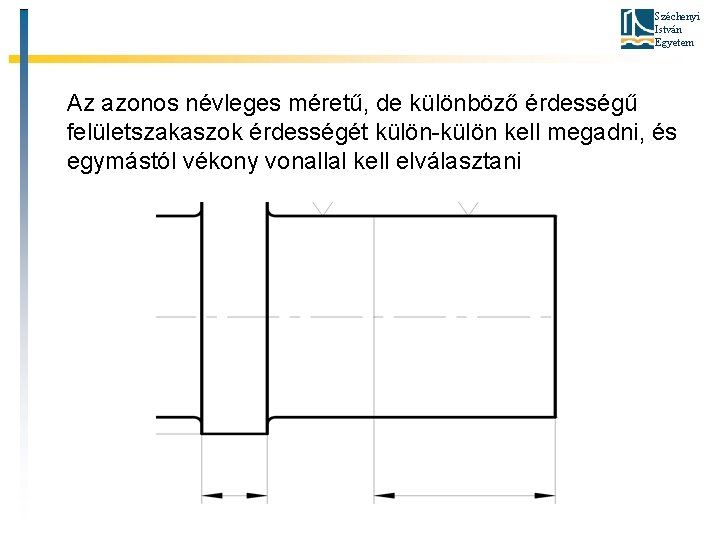 Széchenyi István Egyetem Az azonos névleges méretű, de különböző érdességű felületszakaszok érdességét külön-külön kell