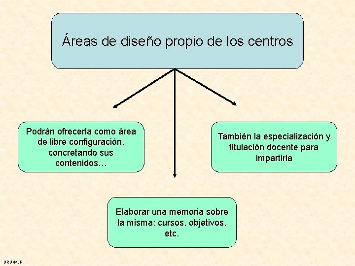 Áreas de diseño propio de los centros Podrán ofrecerla como área de libre configuración,