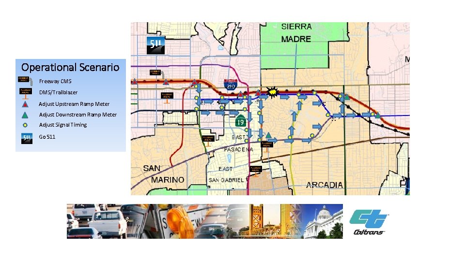 Operational Scenario Freeway CMS DMS/Trailblazer Adjust Upstream Ramp Meter Adjust Downstream Ramp Meter Adjust Operational Scenario Freeway CMS DMS/Trailblazer Adjust Upstream Ramp Meter Adjust Downstream Ramp Meter Adjust