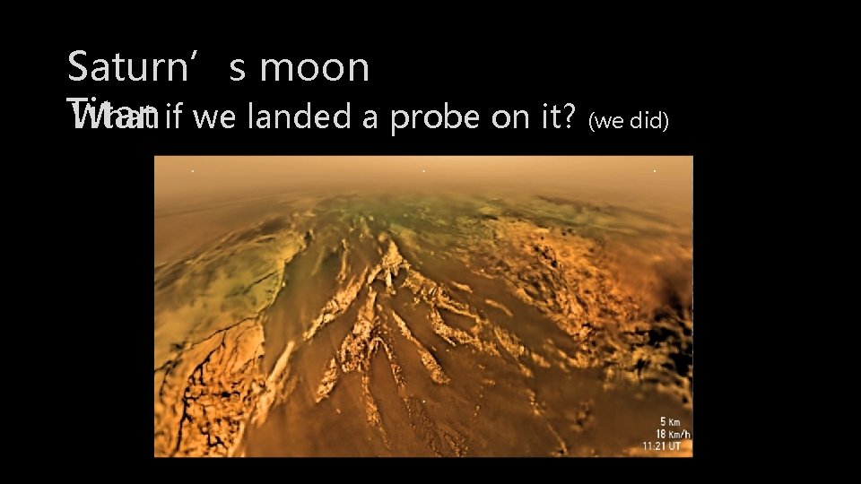 Saturn’s moon Titan What if we landed a probe on it? (we did) 