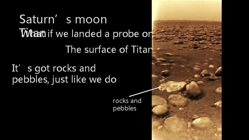 Saturn’s moon Titan What if we landed a probe on it? The surface of
