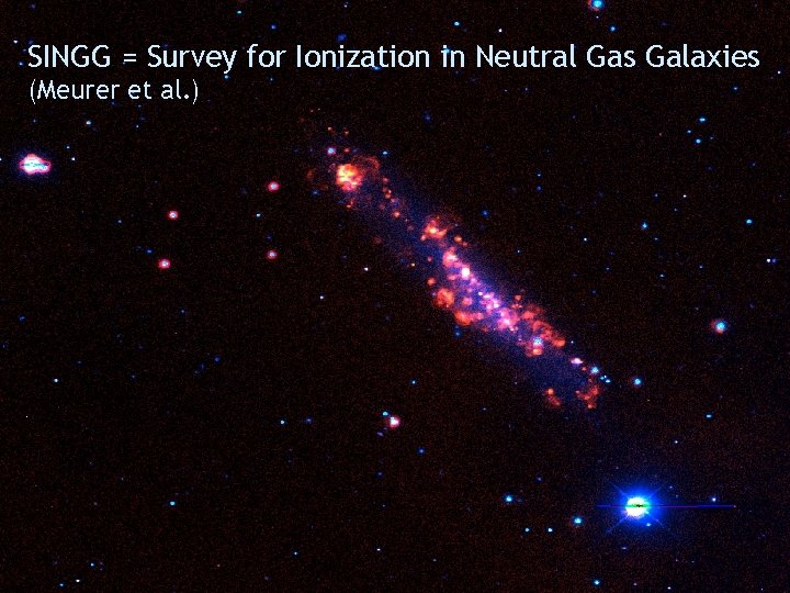 SINGG = Survey for Ionization in Neutral Gas Galaxies (Meurer et al. ) 