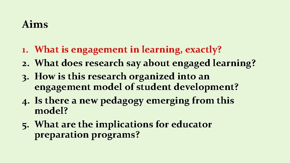 Engagement Model Learning Examples Using the engagement model of development to advance