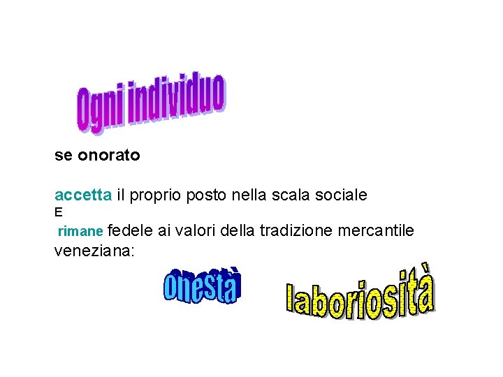 se onorato accetta il proprio posto nella scala sociale E rimane fedele veneziana: ai