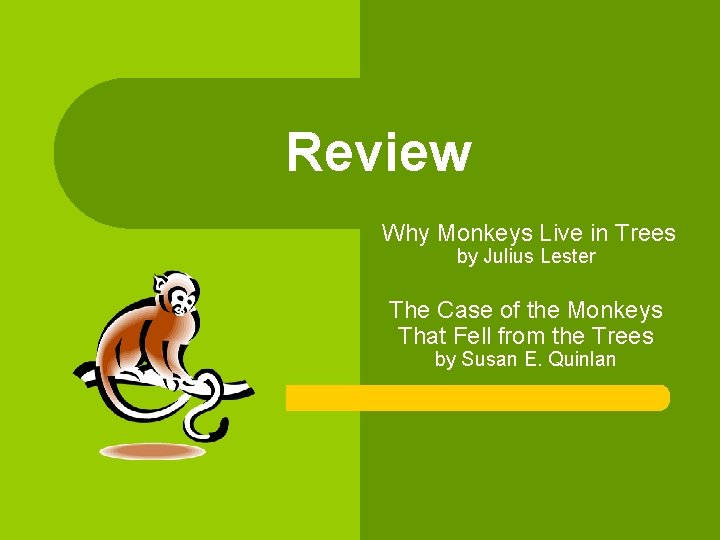 Review Why Monkeys Live in Trees by Julius Lester The Case of the Monkeys