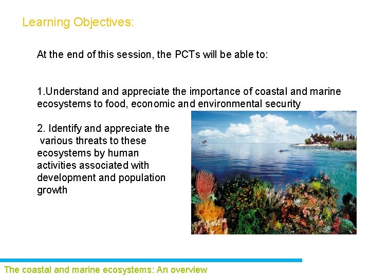 Learning Objectives: At the end of this session, the PCTs will be able to: