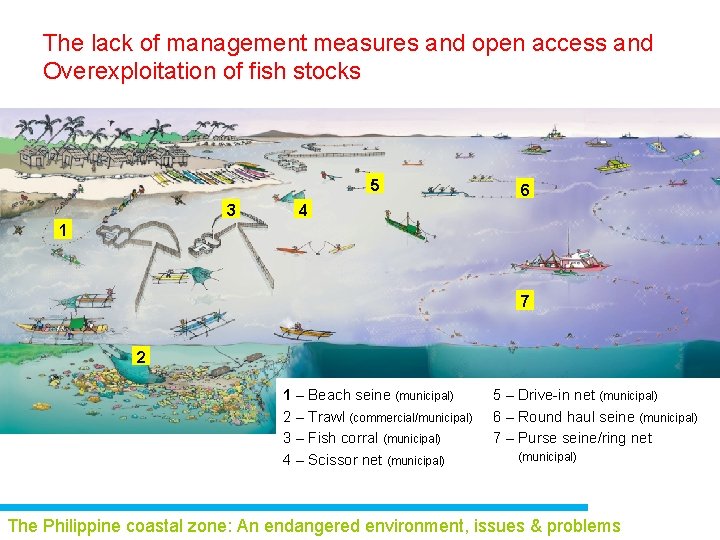 The lack of management measures and open access and Overexploitation of fish stocks 5
