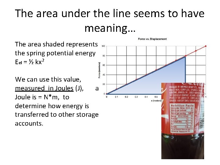 The area under the line seems to have meaning… The area shaded represents the