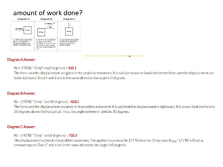 amount of work done? 