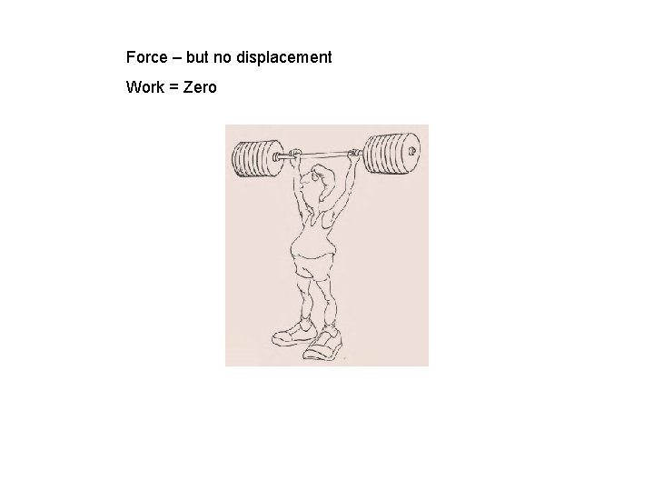 Force – but no displacement Work = Zero 