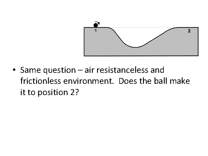  • Same question – air resistanceless and frictionless environment. Does the ball make