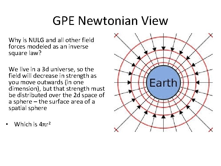 GPE Newtonian View Why is NULG and all other field forces modeled as an