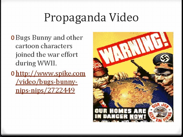Propaganda Video 0 Bugs Bunny and other cartoon characters joined the war effort during