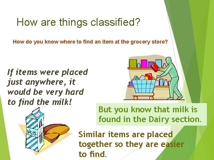 How are things classified? How do you know where to find an item at