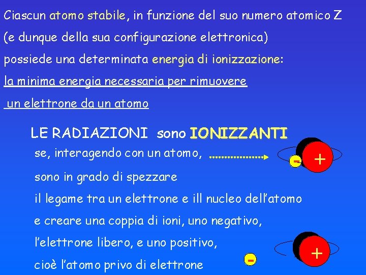 Ciascun atomo stabile, in funzione del suo numero atomico Z (e dunque della sua