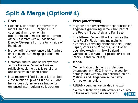 Split & Merge (Option# 4) ▶ • Potentially beneficial for members in more than