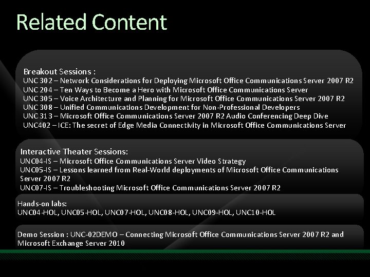 Related Content Breakout Sessions : UNC 302 – Network Considerations for Deploying Microsoft Office Related Content Breakout Sessions : UNC 302 – Network Considerations for Deploying Microsoft Office