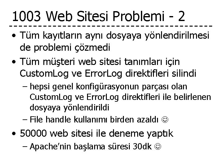 1003 Web Sitesi Problemi - 2 • Tüm kayıtların aynı dosyaya yönlendirilmesi de problemi