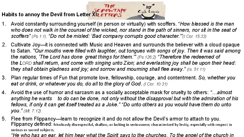 Habits to annoy the Devil from Letter XI: 1. Avoid constantly surrounding yourself (in Habits to annoy the Devil from Letter XI: 1. Avoid constantly surrounding yourself (in