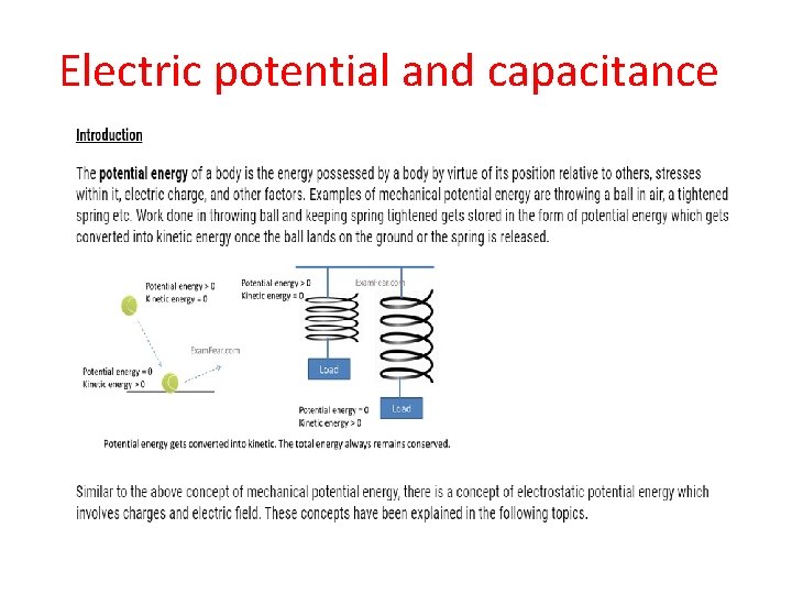Electric potential and capacitance 