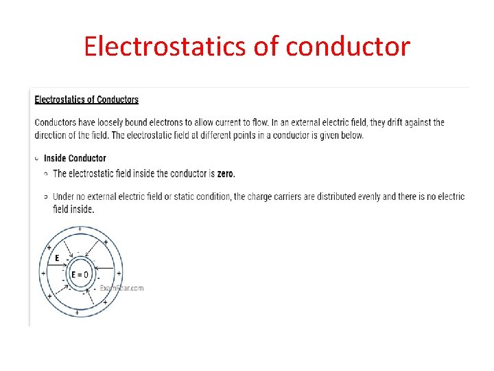 Electrostatics of conductor 